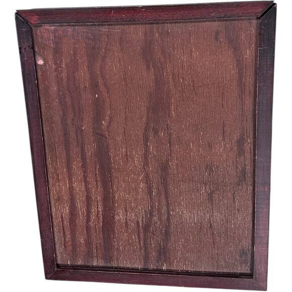 Vintage Cherry Wood Double Hinged Picture Photo Frame 8” X 10” Wood Panel Back - Picture 4 of 11